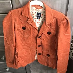Pumpkin orange corduroy blazer